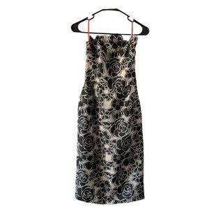 Monique Lhuillier strapless event dress, Black & White Size 2